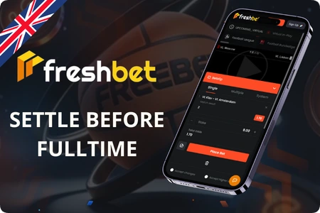 Freshbet cash out feature on a sports bet slip with partial settlement option