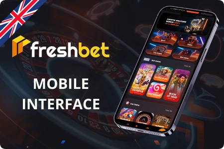 Freshbet mobile login interface on smartphone showing email field, password field and login button
